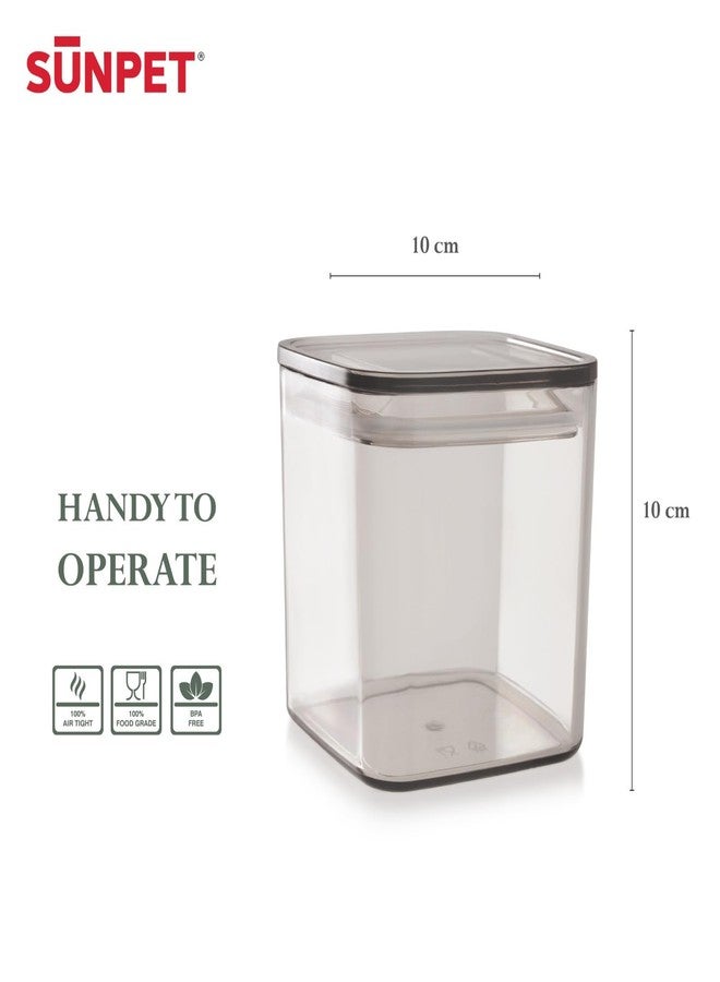 Sunpet 800ml Modular Square Jar | For Home And Kitchen Use | Grey Color - Image 3